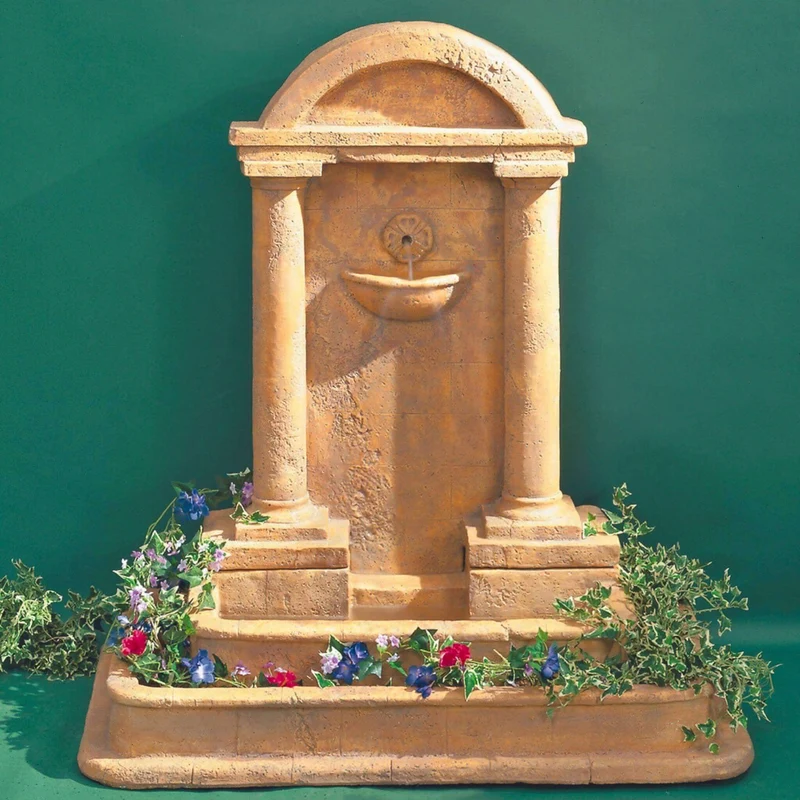 Foro Romano Concrete Wall Fountain w/Planter - Giannini #101