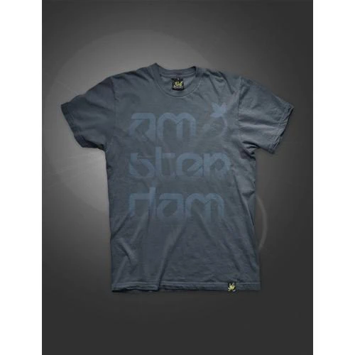 T-SHIRT GREEN HOUSE AM-STER-DAM UOMO BLU LAVATO-BLU NAVY [XL]