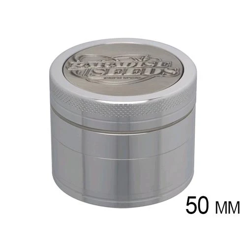 PARADISE SEEDS - GRINDER LOGO 3D ARGENTO 50 MM 4 PEZZI