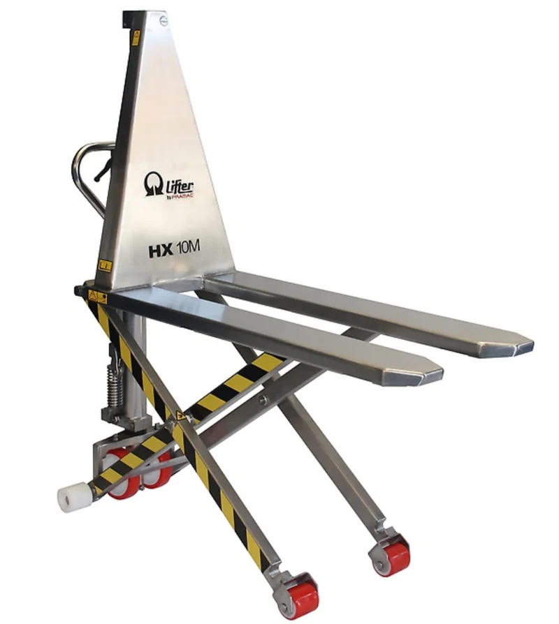 Pramac HX10M INOX GT0420VB8I0 - portata 1000 kg transpallet a pantografo professionale 1150x540 mm , altezza sollevamento 715 mm
