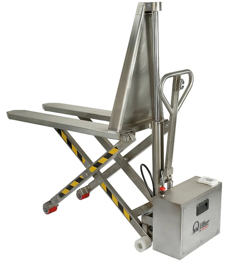Pramac HX10E INOX EF0420VB4I0 - portata 1000 kg transpallet a pantografo professionale 1150x540 mm , sollevamento elettrico