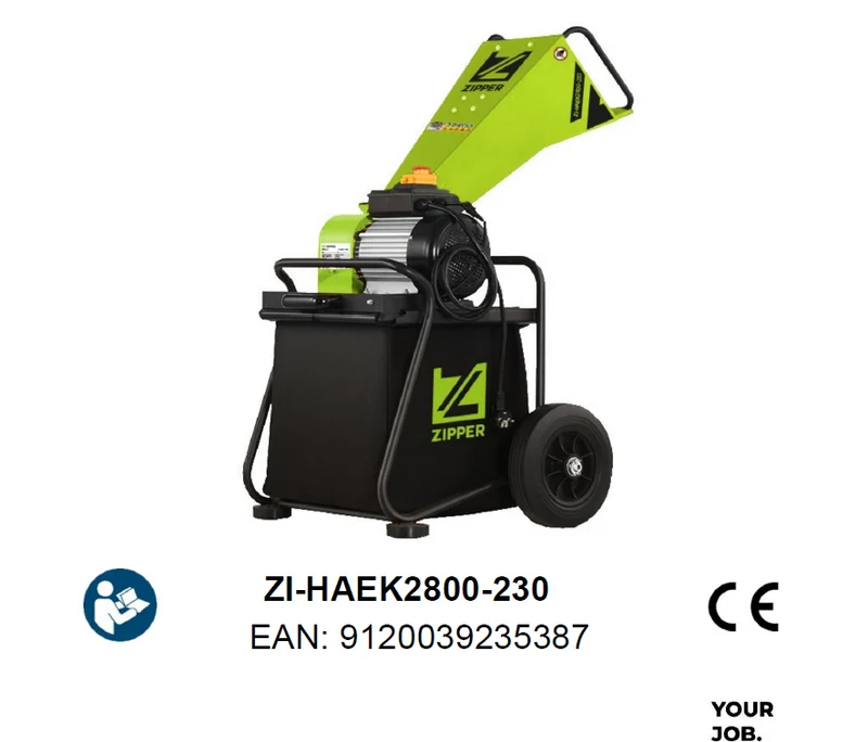 Zipper ZI-HAEK2800-230 biotrituratore elettrico 220V 2800w , per rami max Ø50 mm