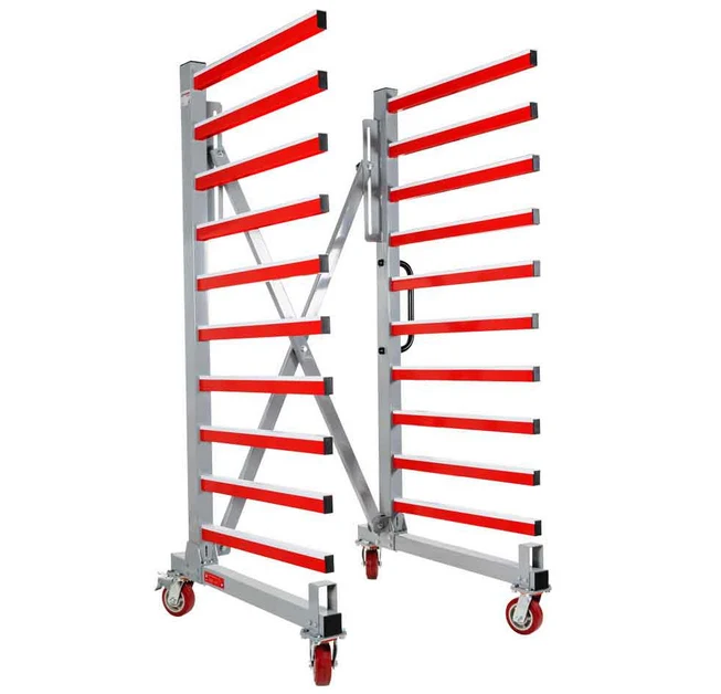 Holzmann taw76 Carrello rastrelliera mobile estendibile per pannelli , profondità scaffali 760 mm