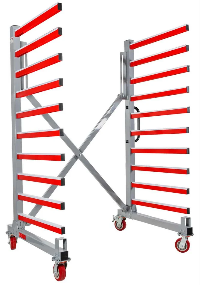 Holzmann taw76 Carrello rastrelliera mobile estendibile per pannelli , profondità scaffali 760 mm
