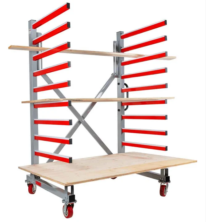 Holzmann taw76 Carrello rastrelliera mobile estendibile per pannelli , profondità scaffali 760 mm