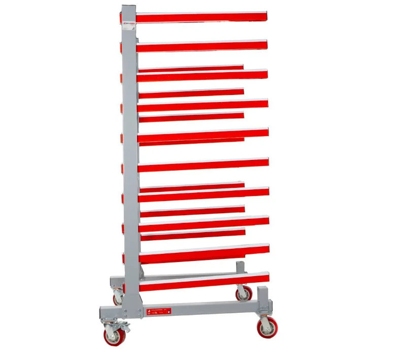 Holzmann taw76 Carrello rastrelliera mobile estendibile per pannelli , profondità scaffali 760 mm
