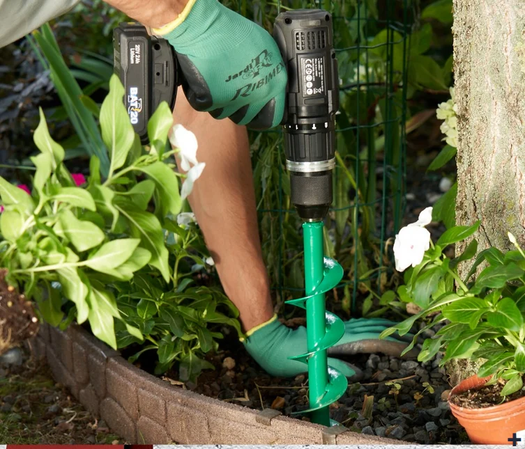 Ribimex PRTARPER060 Trivella per trapano da Ø 6 cm , attacco esagonale per trapano 8 mm , lunghezza 320 mm