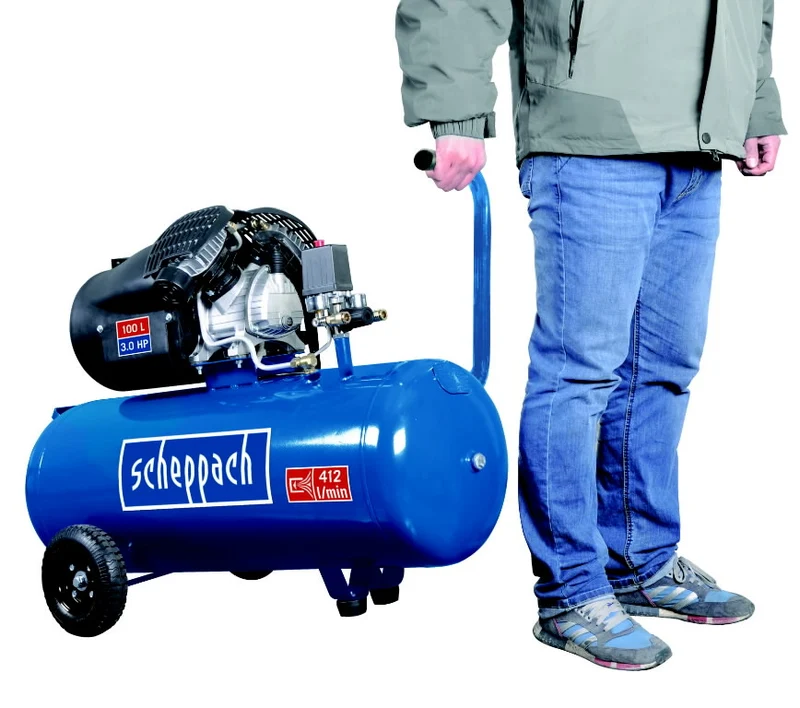 Scheppach HC120DC - Compressore a cinghia a 3 cilindri - 100L - 10 bar