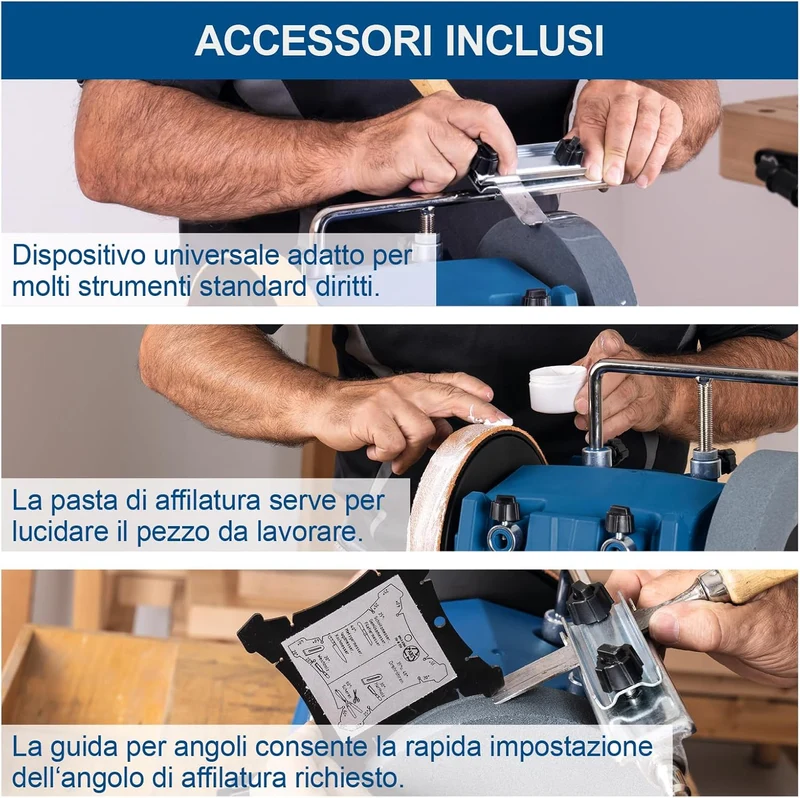 Scheppach Tiger 7000S - Affilatrice mola ad acqua per coltelli e forbici