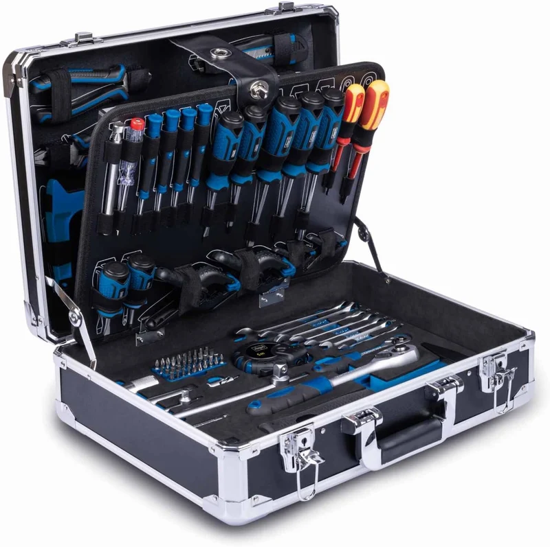 Scheppach TB200 - Valigia utensili completa di 141 attrezzi