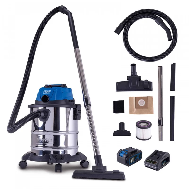 Scheppach C-NTS20-X Set - bidone aspiratutto a batteria 20V - 1 x 4Ah + Caricabatterie