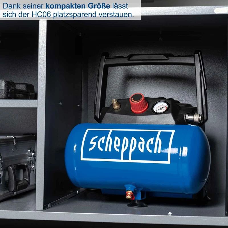 Scheppach HC06 - Compressore d'aria portatile 6 litri 1,6Hp