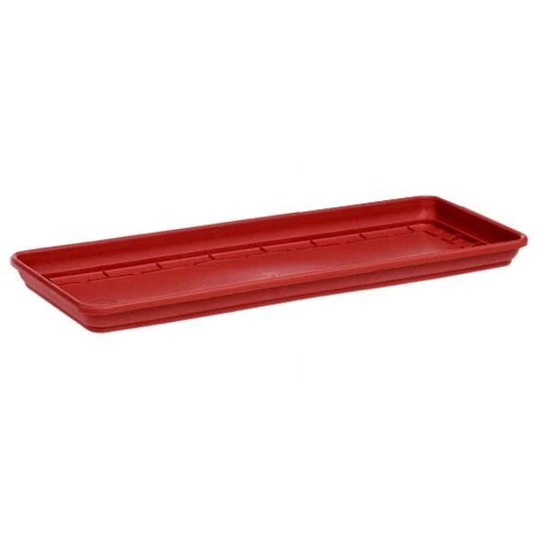 Sottovaso rettangolare marrone in plastica