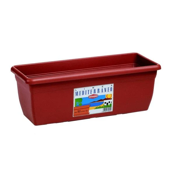Vaso rettangolare marrone in plastica