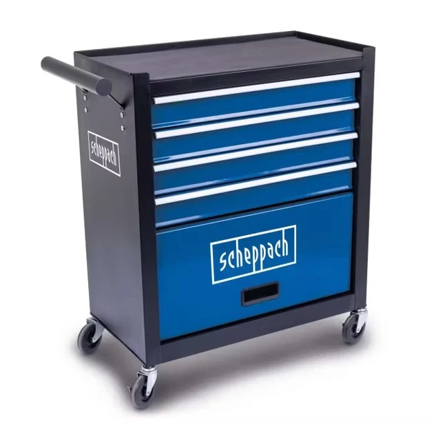 Scheppach tw1300 Carrello porta attrezzi e utensili vuoto 4 cassetti + 1 mobiletto , carico 120 Kg
