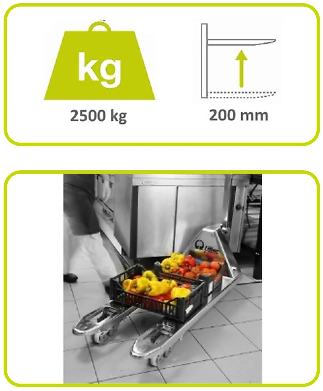 Pramac GS EVO GALV 25S4 1150x525 mm Transpallet professionale galvanizzato 2500 Kg