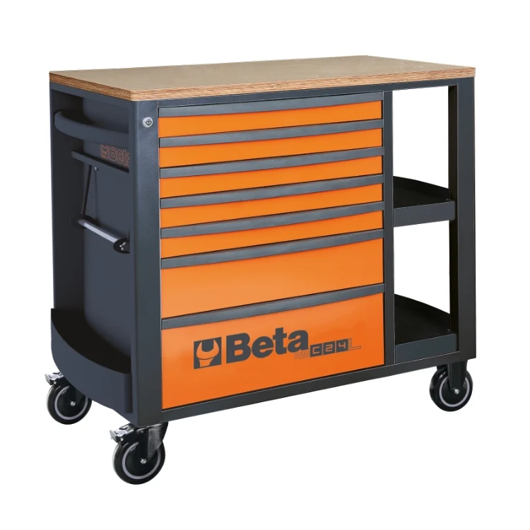 Beta RSC24L/7 - Cassettiera porta attrezzi con 7 cassetti e ripiani laterali Vuoto