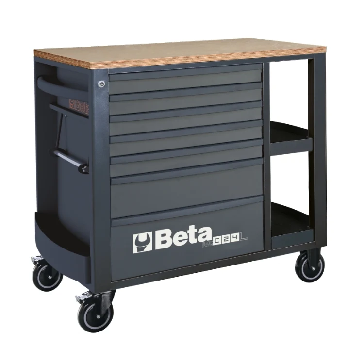 Beta RSC24L/7 - Cassettiera porta attrezzi con 7 cassetti e ripiani laterali Vuoto