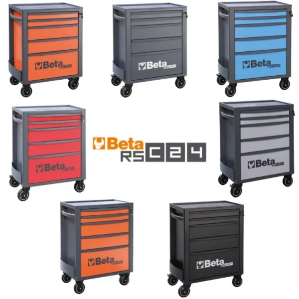 Beta RSC24/5 - Carrello porta attrezzi per officina 5 cassetti, vuoto