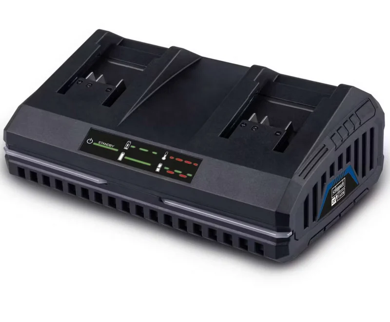 Scheppach sdbc2.4a Doppio caricabatteria lenta 20v per batterie 2.0 - 4.0 ah serie ixes