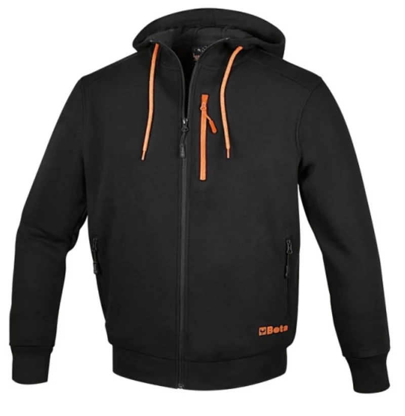BETA 7665N Felpa zip lunga, con cappuccio