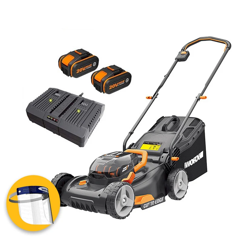 Worx WG743E - Rasaerba a batteria - due batterie 20V 4Ah