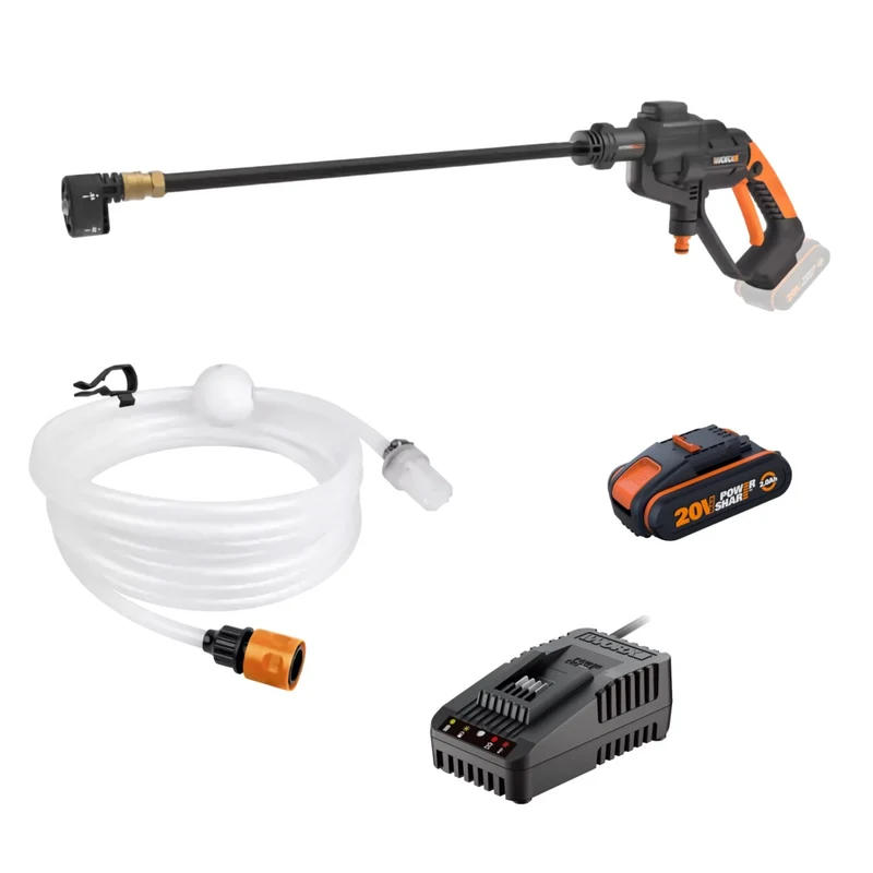 Worx WG620E - Lancia a pressione a batteria 20V completa di batteria e caricabatterie