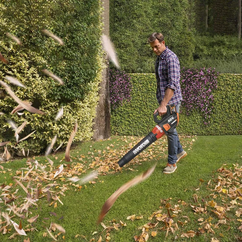 Worx WG584E - Soffiatore/soffia foglie a batteria 2x20V con motore brushless con OMAGGIO
