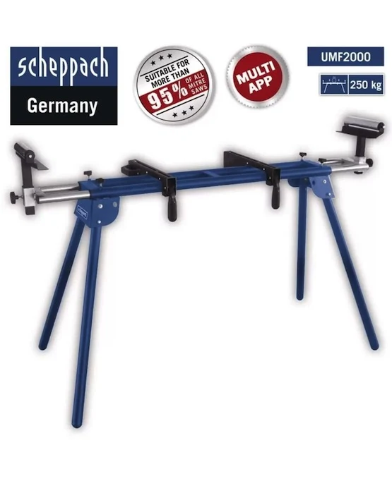 Scheppach UMF2000 - Cavalletto di supporto universale per troncatrici con estensioni