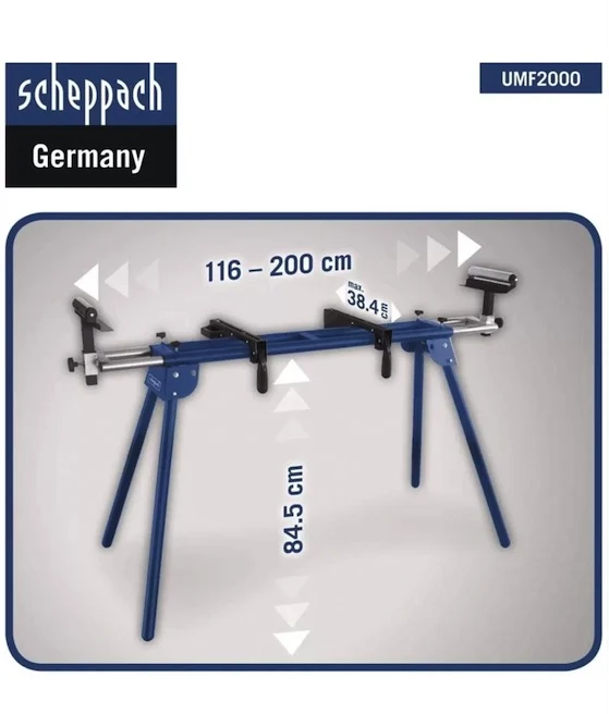 Scheppach UMF2000 - Cavalletto di supporto universale per troncatrici con estensioni