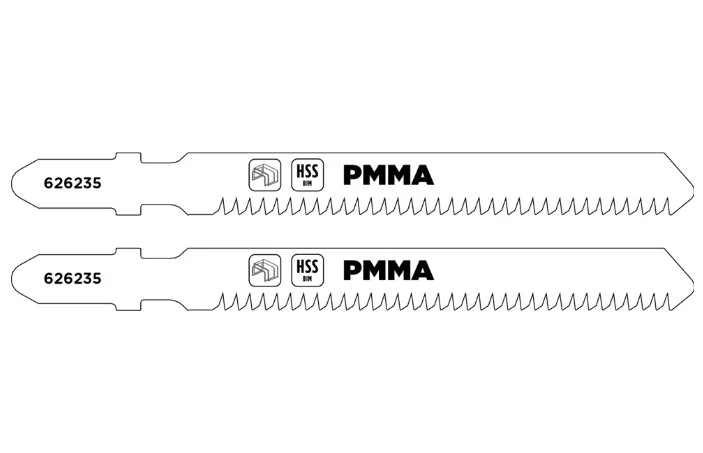 Lame HSS-BiM per Acrilico e plexiglas , 2 Pz, 62 mm