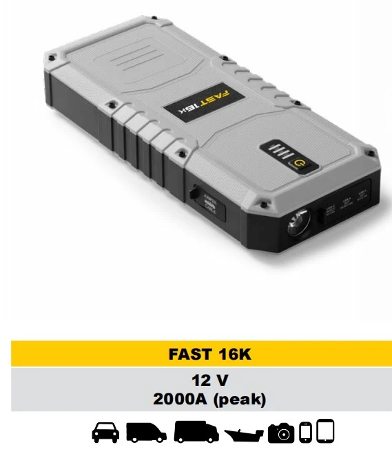 Deca Fast 16K Avviatore emergenza 12V-2000A booster al litio con 3 funzioni