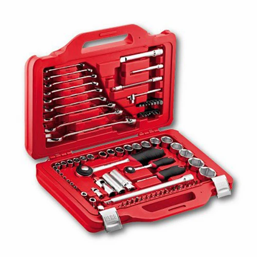 Usag 601 1/4-1/2 J82 - Assortimento in cassetta modulare con bussole esagonali e chiavi combinate (82 pz)