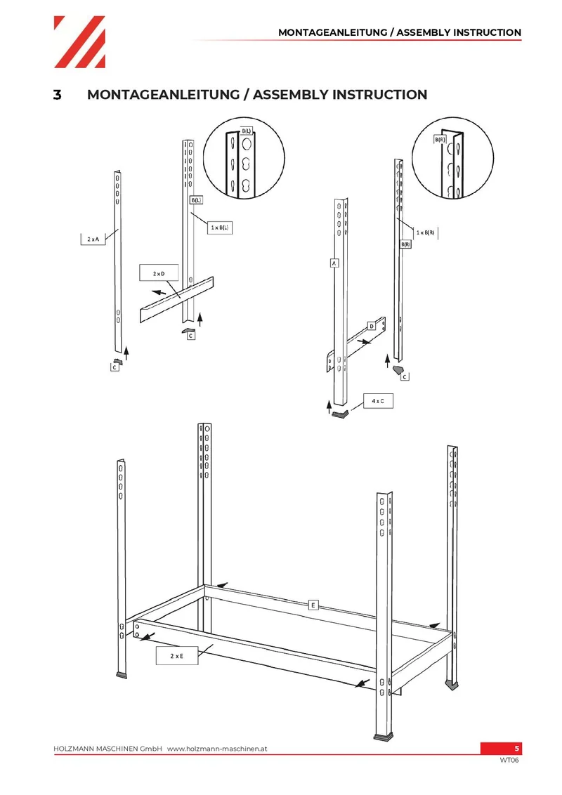 Holzmann WT06 banco di lavoro dimensioni ingombro 1210x610x1500 mm