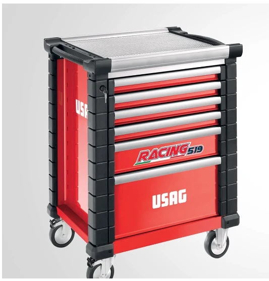 USAG U05190628 - 519 RS6/3MM - Carrello porta attrezzi per officina linea RACING completo di 156 utensili