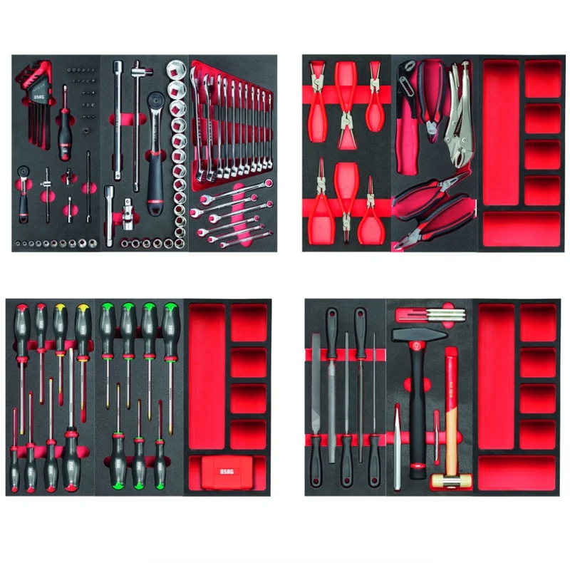 USAG U05190628 - 519 RS6/3MM - Carrello porta attrezzi per officina linea RACING completo di 156 utensili