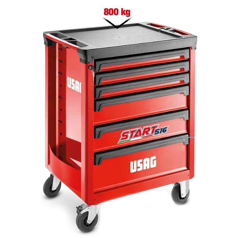 Usag 516 ST6PM - Carrello portautensili per attrezzi 6 cassetti completo di 157 utensili