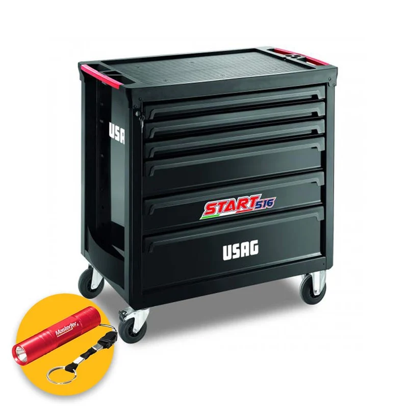 Usag 516 STXL6NV - Carrello portautensili 6 cassetti nero vuoto