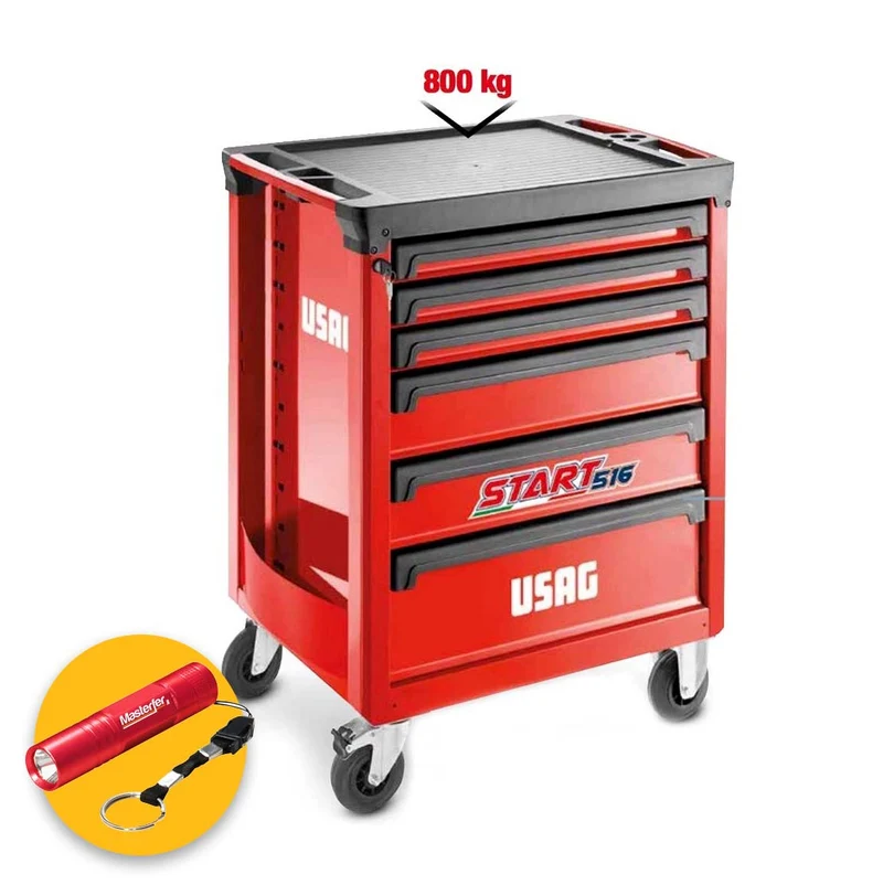 Usag 516 ST6V - Carrello portautensili per attrezzi 6 cassetti vuoto