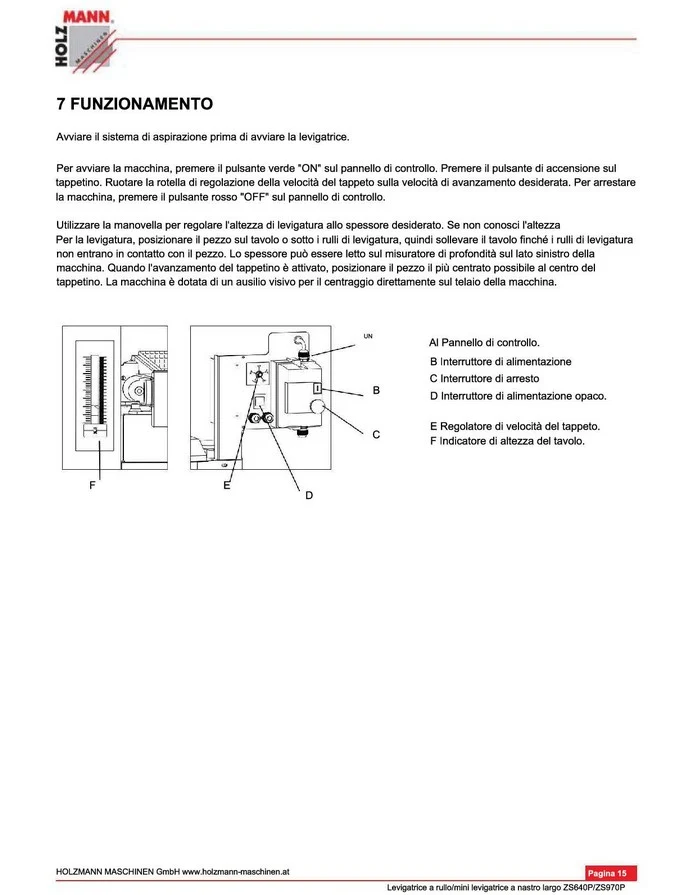 Holzmann ZS640P_230V mini levigatrice a nastro largo calibratrice
