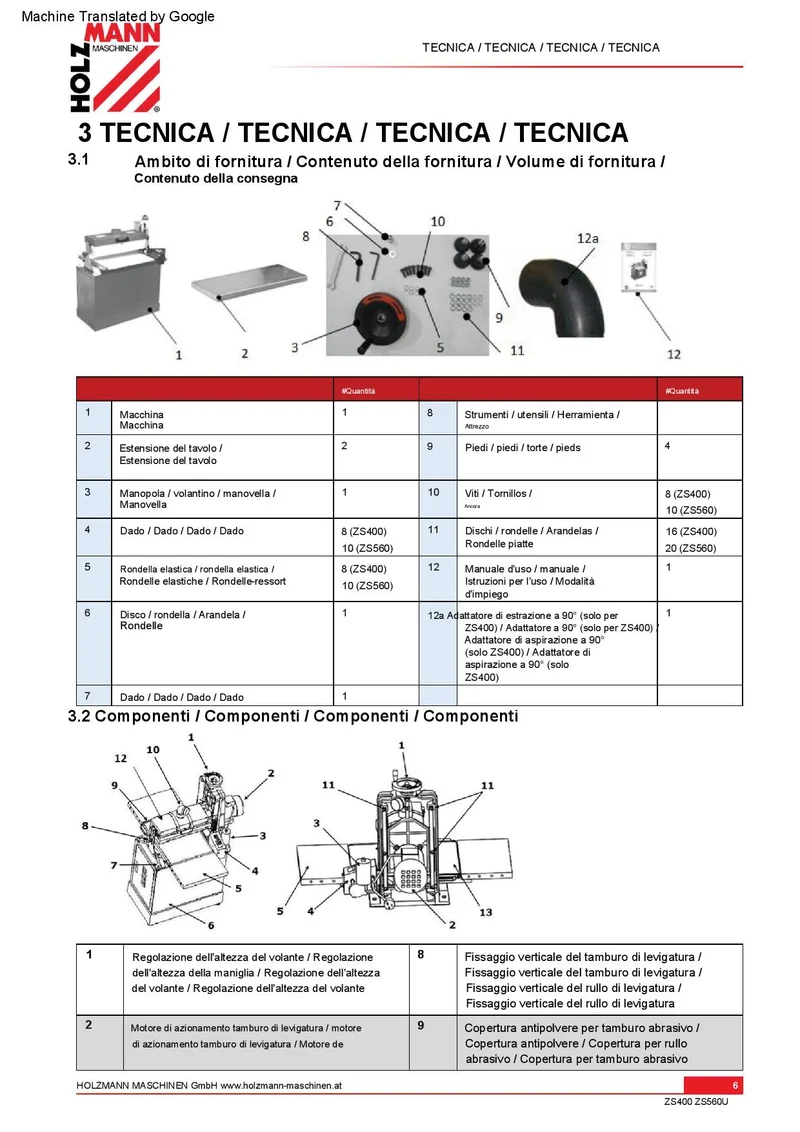 Holzmann ZS 400U - Calibratrice