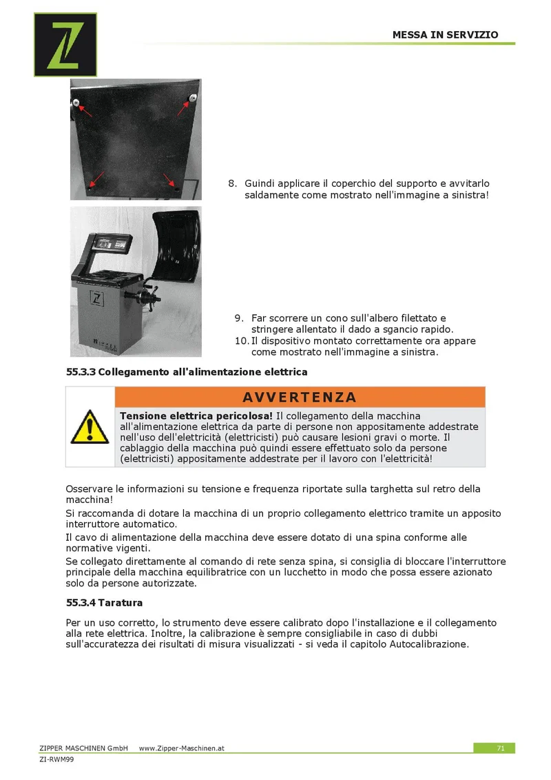 Zipper ZI-RWM99 - Equilibratrice gomme auto Zipper