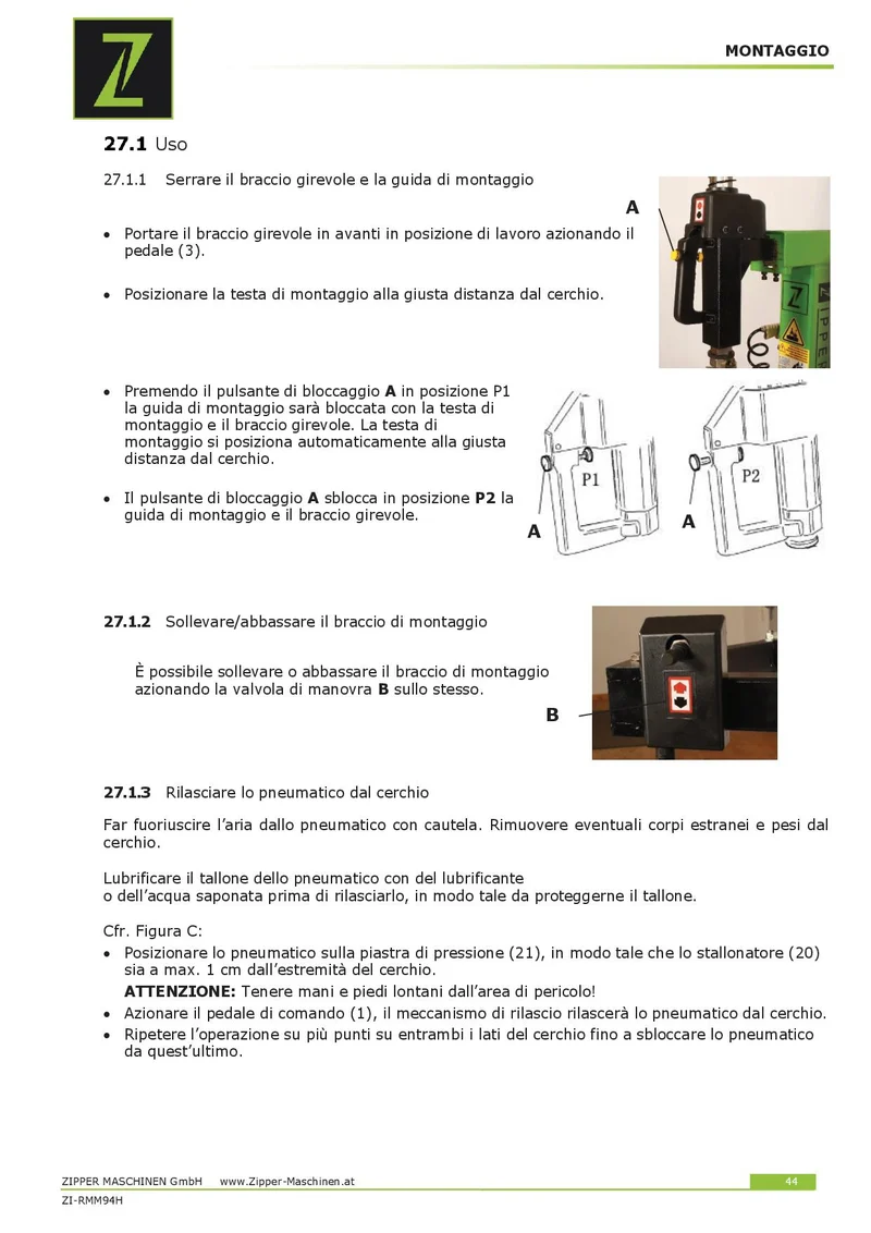 Zipper ZI-RMM94H_400V - Smontagomme - 400V
