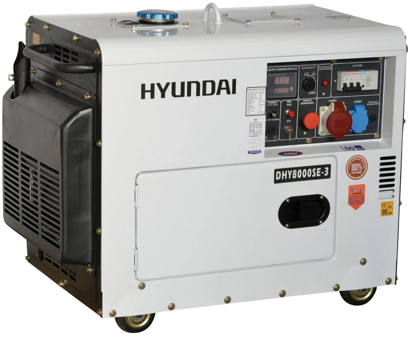 Generatore di corrente silenziato Hyundai 65234 - DHY8000SE-3 con AVR
