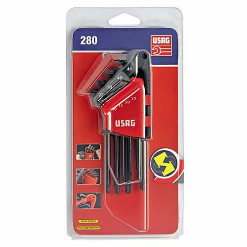 Usag 280 LTSTX/S8 - Serie di 8 chiavi maschio lunghe testa sferica TORX®