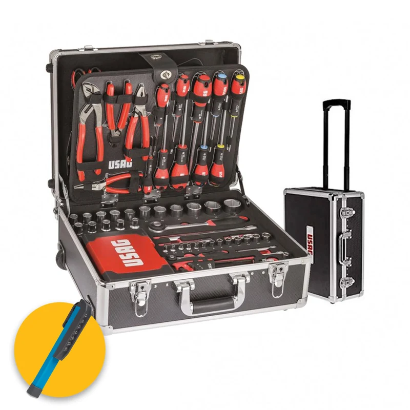 Usag 002 JTMA - Valigia trolley con assortimento per manutenzione (181 pz)