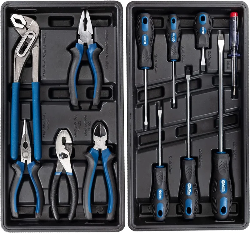 Scheppach TW1200 - Carrello porta attrezzi completo di 70 utensili per officina