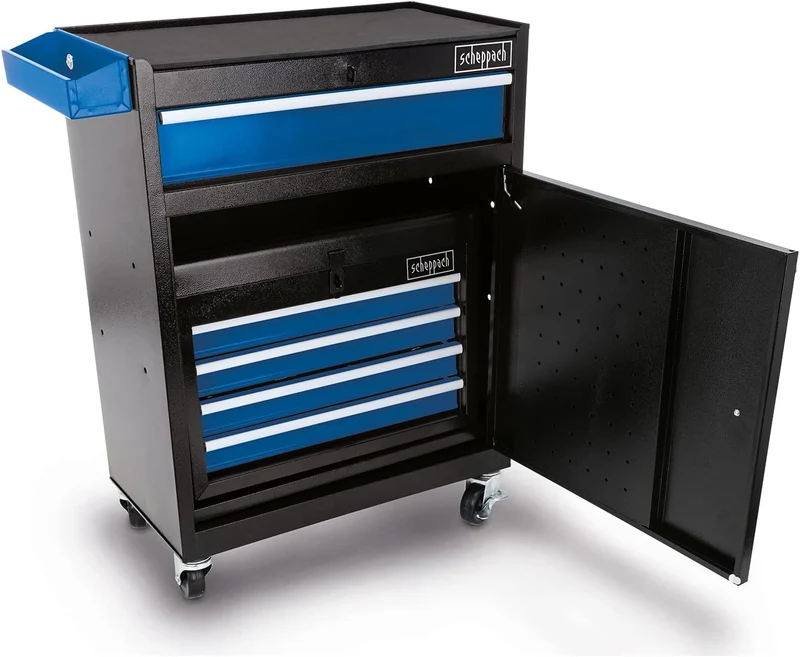 Scheppach TW1200 - Carrello porta attrezzi completo di 70 utensili per officina