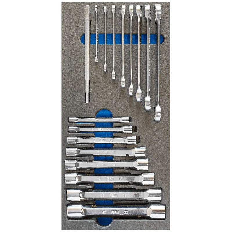 Fervi TM01/036 - Serie di chiavi a tubo e poligonali in termoformato morbido