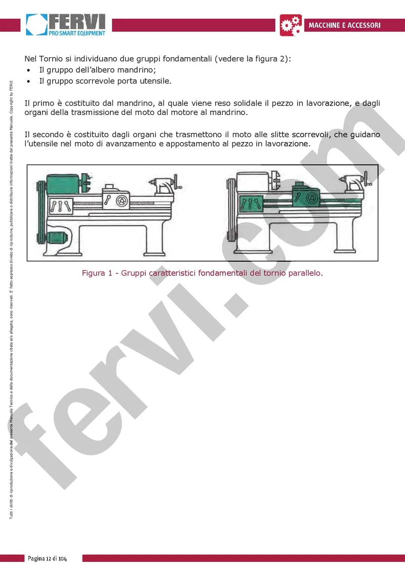 Fervi T080F - Tornio parallelo con frizione e visualizzatore